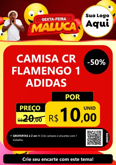 Modelo de Cartaz para Cartaz A4 Vertical com o tema Sexta-feira Maluca para Roupas e acessórios