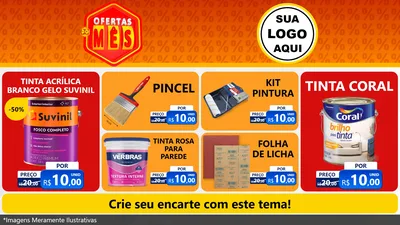 Modelo de TV para TV Horizontal com o tema Ofertas do Mês para Tintas e Ferramentas