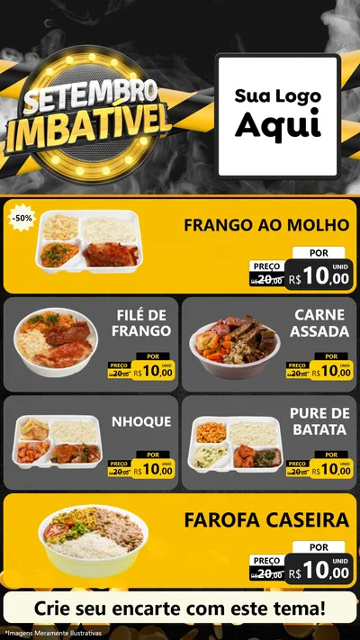 Modelo de TV para TV Vertical com o tema Setembro Imbatível para Restaurante
