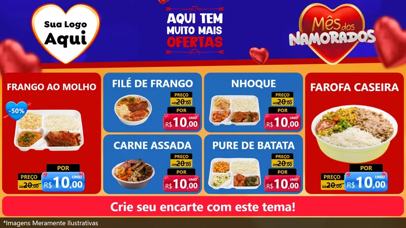 Modelo de TV para TV Horizontal com o tema Mês dos Namorados para Restaurante