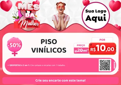 Modelo de Cartaz para Cartaz A4 Horizontal com o tema Mês da Mulher para Material para Construção