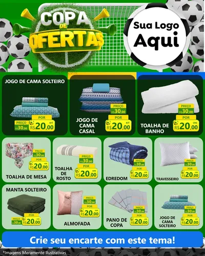 Modelo de Rede Social para Feed Instagram com o tema Copa De Ofertas para Cama, Mesa e Banho