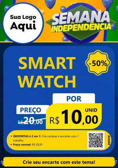Modelo de Cartaz para Cartaz A4 Vertical com o tema Semana da Independência para Informática