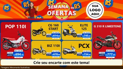 Modelo de TV para TV Horizontal com o tema Semana de Ofertas para Concessionaria de Motos