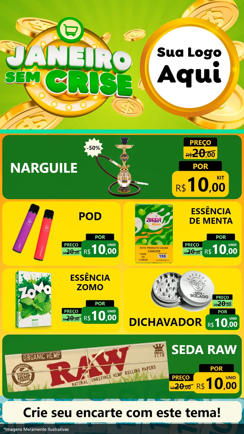 Modelo de TV para TV Vertical com o tema Janeiro Sem Crise para Tabacaria