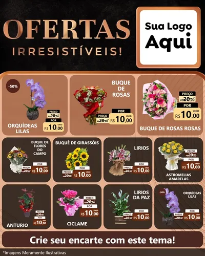 Modelo de Rede Social para Feed Instagram com o tema Ofertas Irresistíveis! para Floricultura e jardim