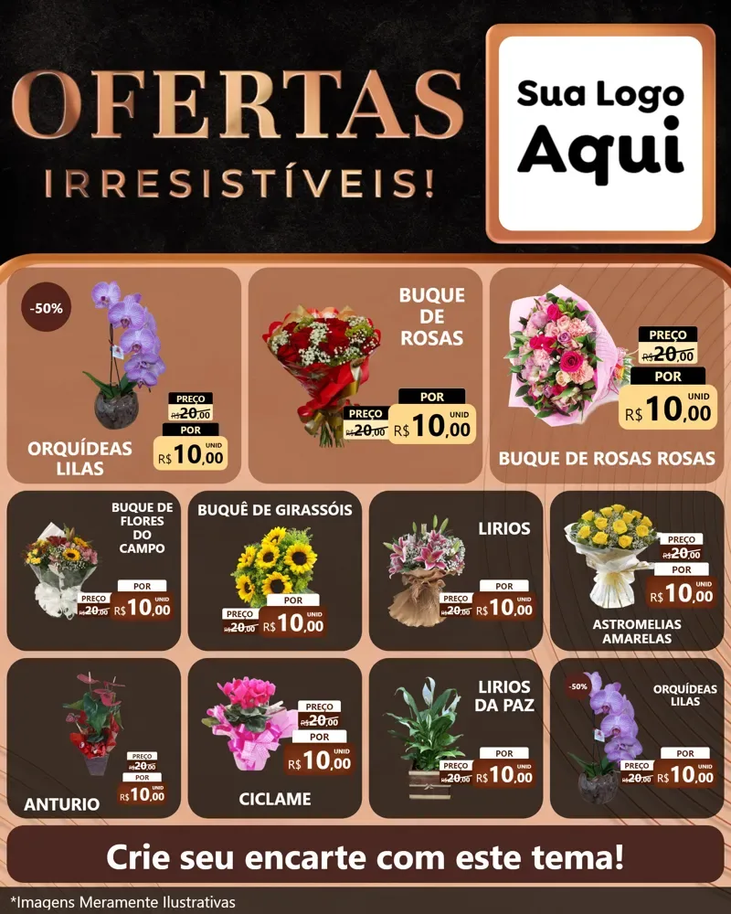 Modelo de Rede Social para Feed Instagram com o tema Ofertas Irresistíveis! para Floricultura e jardim