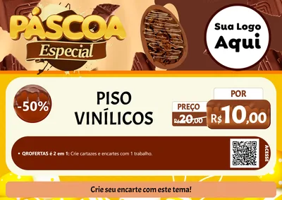 Modelo de Cartaz para Cartaz A4 Horizontal com o tema Páscoa Especial para Material para Construção