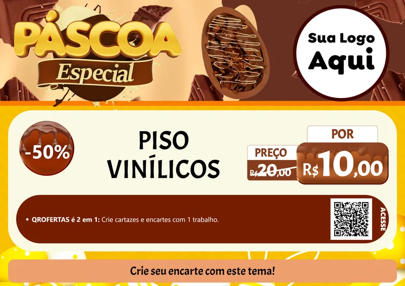 Modelo de Cartaz para Cartaz A4 Horizontal com o tema Páscoa Especial para Material para Construção