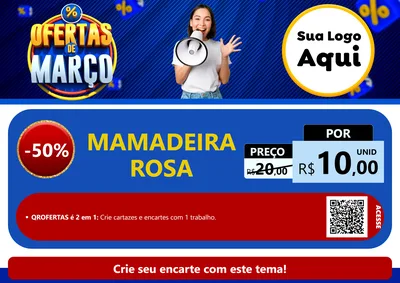 Modelo de Cartaz para Cartaz A4 Horizontal com o tema Ofertas de Março para Bebês