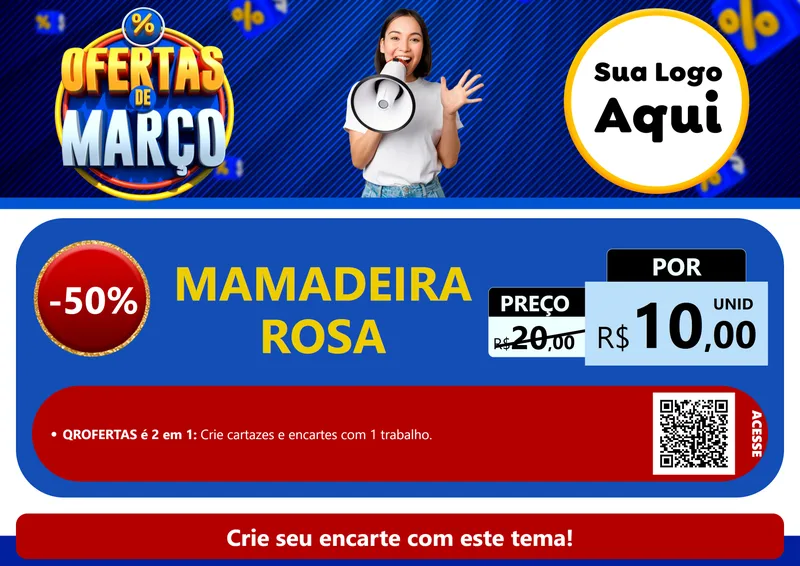 Modelo de Cartaz para Cartaz A4 Horizontal com o tema Ofertas de Março para Bebês
