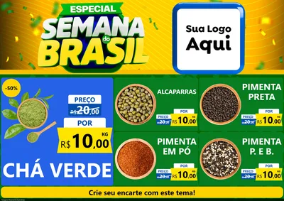 Modelo de Encarte para Encarte A4 Horizontal com o tema Especial Semana do Brasil para Produtos Naturais