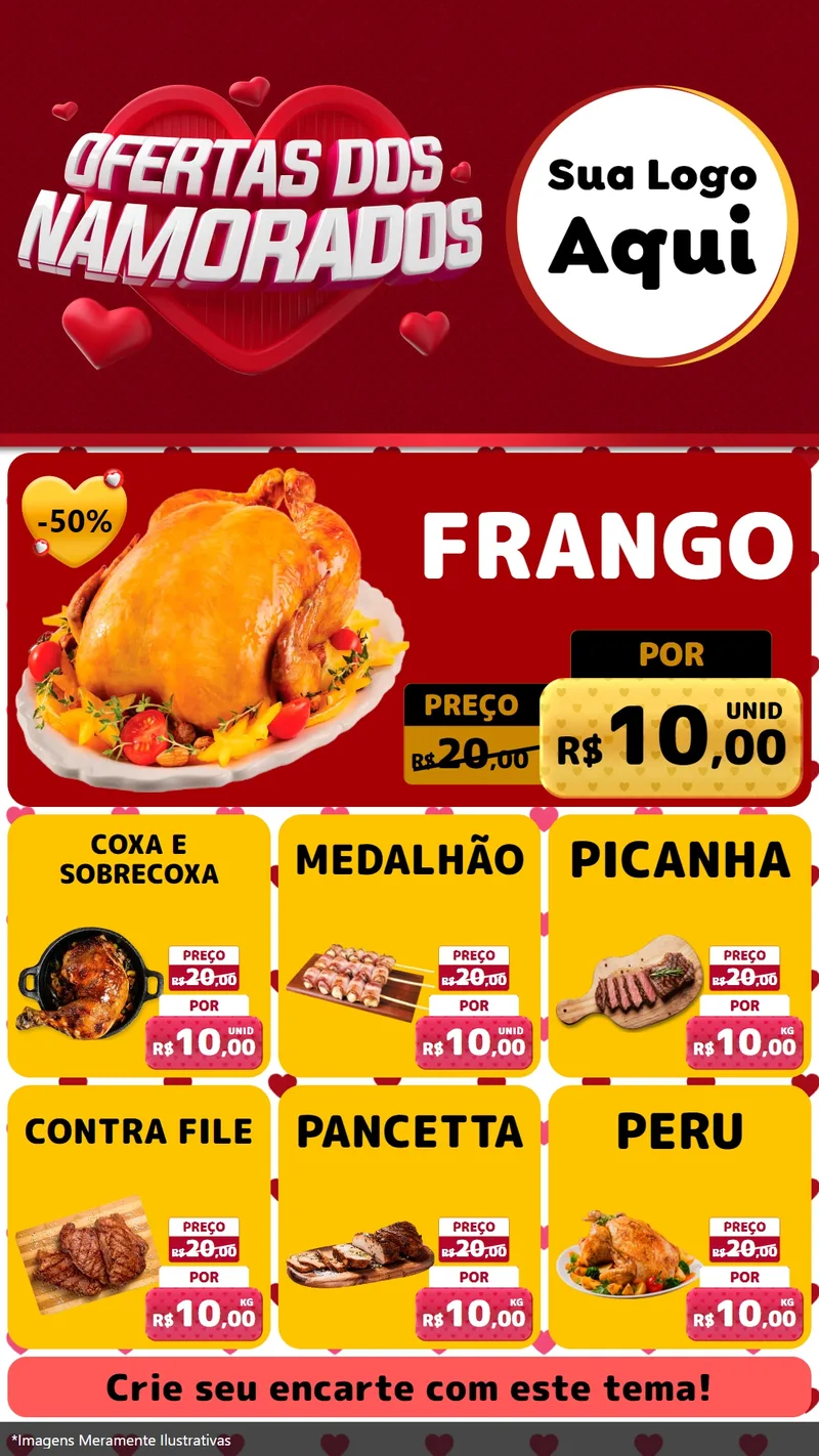 Modelo de Rede Social para Stories com o tema Ofertas Dos Namorados para Assados