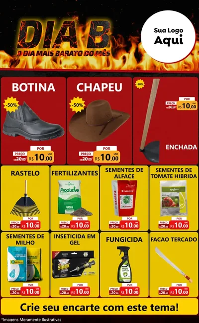 Modelo de Encarte para Encarte Grande com o tema Dia B para Agropecuária