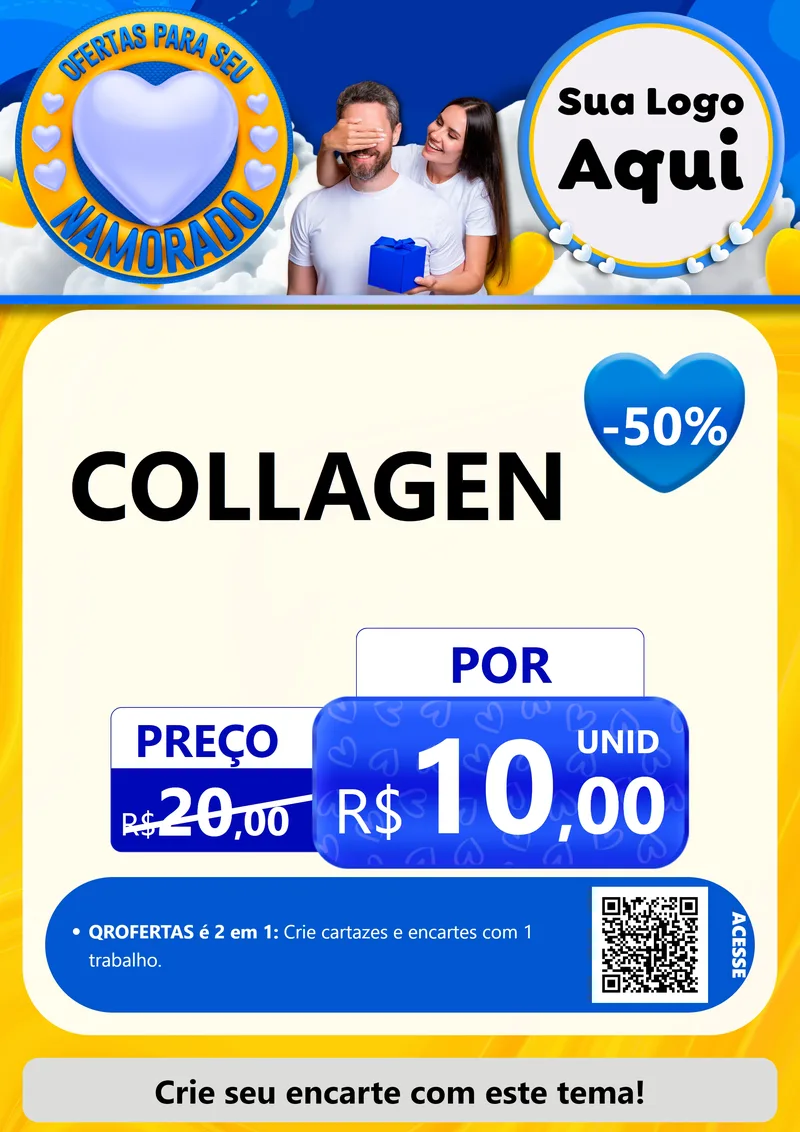 Modelo de Cartaz para Cartaz A4 Vertical com o tema Ofertas Para Seu Namorado para Suplementos alimentares