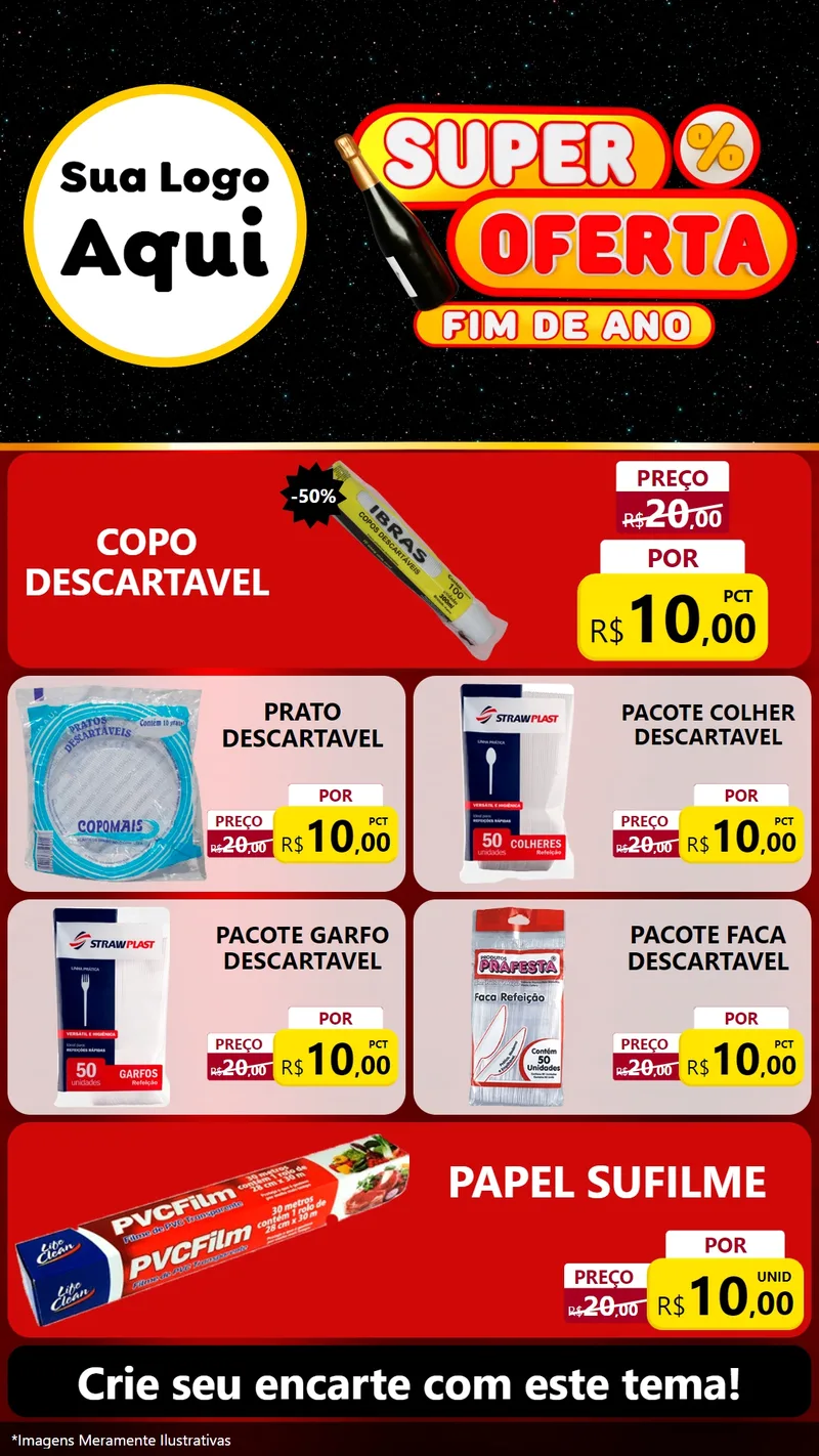 Modelo de TV para TV Vertical com o tema Super Oferta Fim de Ano para Embalagens
