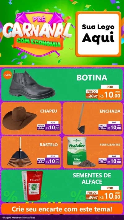 Modelo de TV para TV Vertical com o tema Pré-Carnaval Com Economia para Agropecuária
