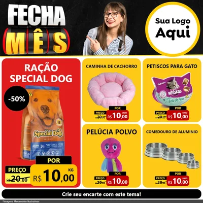 Modelo de Rede Social para Feed Facebook com o tema Fecha Mês para Pet Shop
