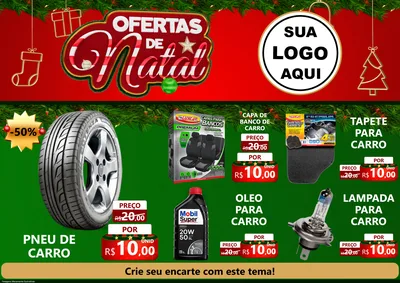 Modelo de Encarte para Encarte A4 Horizontal com o tema Ofertas de Natal para Auto peças