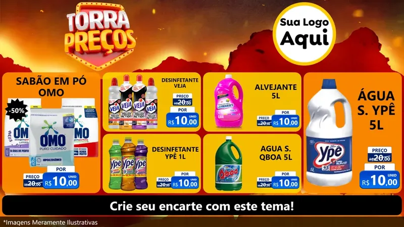 Modelo de TV para TV Horizontal com o tema Torra Preços para Produtos de Limpeza