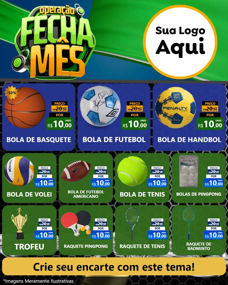 Modelo de Rede Social para Feed Instagram com o tema Operação Fecha Mês para Artigos Esportivos