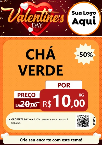 Modelo de Cartaz para Cartaz A4 Vertical com o tema Valentine's Day para Produtos Naturais