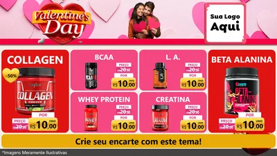 Modelo de TV para TV Horizontal com o tema Valentine's Day para Suplementos alimentares