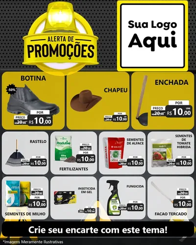 Modelo de Rede Social para Feed Instagram com o tema Alerta de Promoções para Agropecuária
