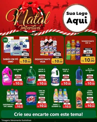 Modelo de Rede Social para Feed Instagram com o tema Natal Imperdível para Produtos de Limpeza