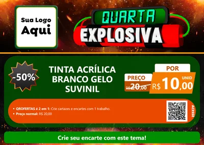 Modelo de Cartaz para Cartaz A4 Horizontal com o tema Quarta Explosiva para Tintas e Ferramentas