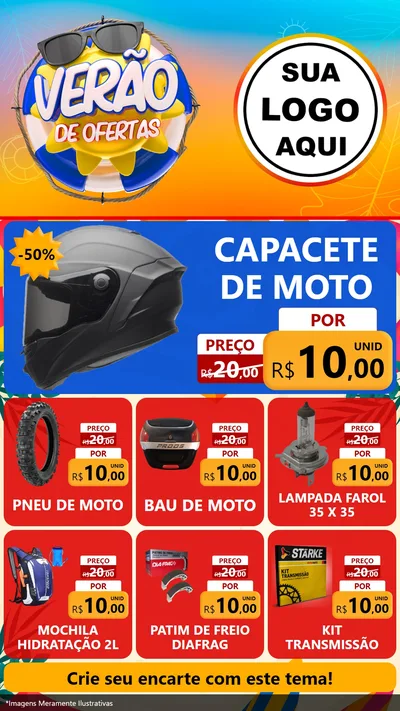 Modelo de Rede Social para Stories com o tema Verão de Ofertas para Moto peças