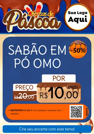 Modelo de Cartaz para Cartaz A4 Vertical com o tema Ofertas de Páscoa para Produtos de Limpeza