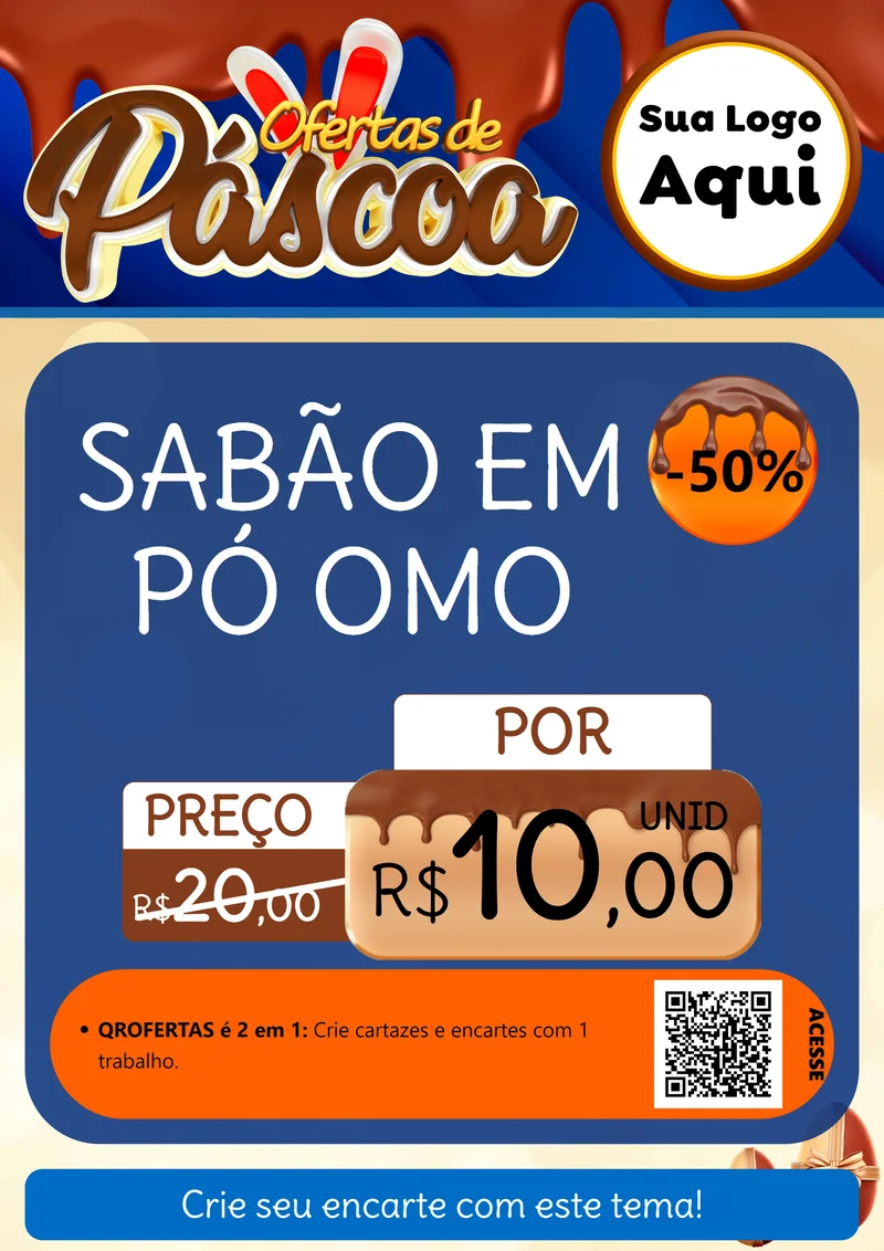 Modelo de Cartaz para Cartaz A4 Vertical com o tema Ofertas de Páscoa para Produtos de Limpeza