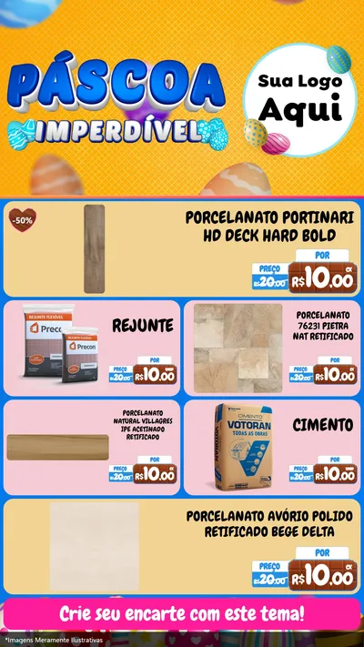Modelo de TV para TV Vertical com o tema Páscoa Imperdível para Pisos e revestimentos