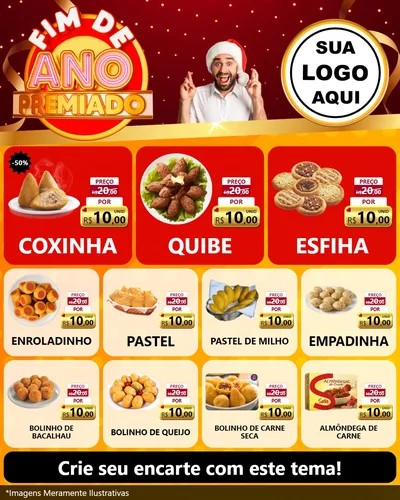 Modelo de Rede Social para Feed Instagram com o tema Fim de Ano Premiado para Salgadaria