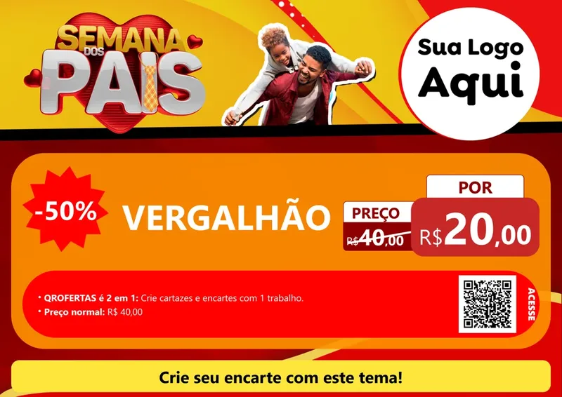 Modelo de Cartaz para Cartaz A4 Horizontal com o tema Semana Dos Pais para Ferragens