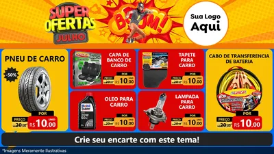 Modelo de TV para TV Horizontal com o tema Super Ofertas Julho para Auto peças