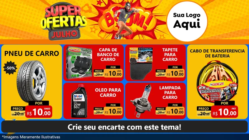 Modelo de TV para TV Horizontal com o tema Super Ofertas Julho para Auto peças