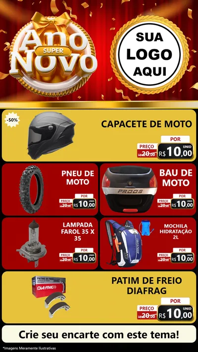 Modelo de TV para TV Vertical com o tema Super Ano Novo para Moto peças