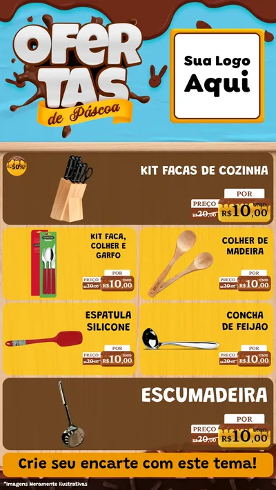 Modelo de TV para TV Vertical com o tema Ofertas de Páscoa para Utilidades Domésticas