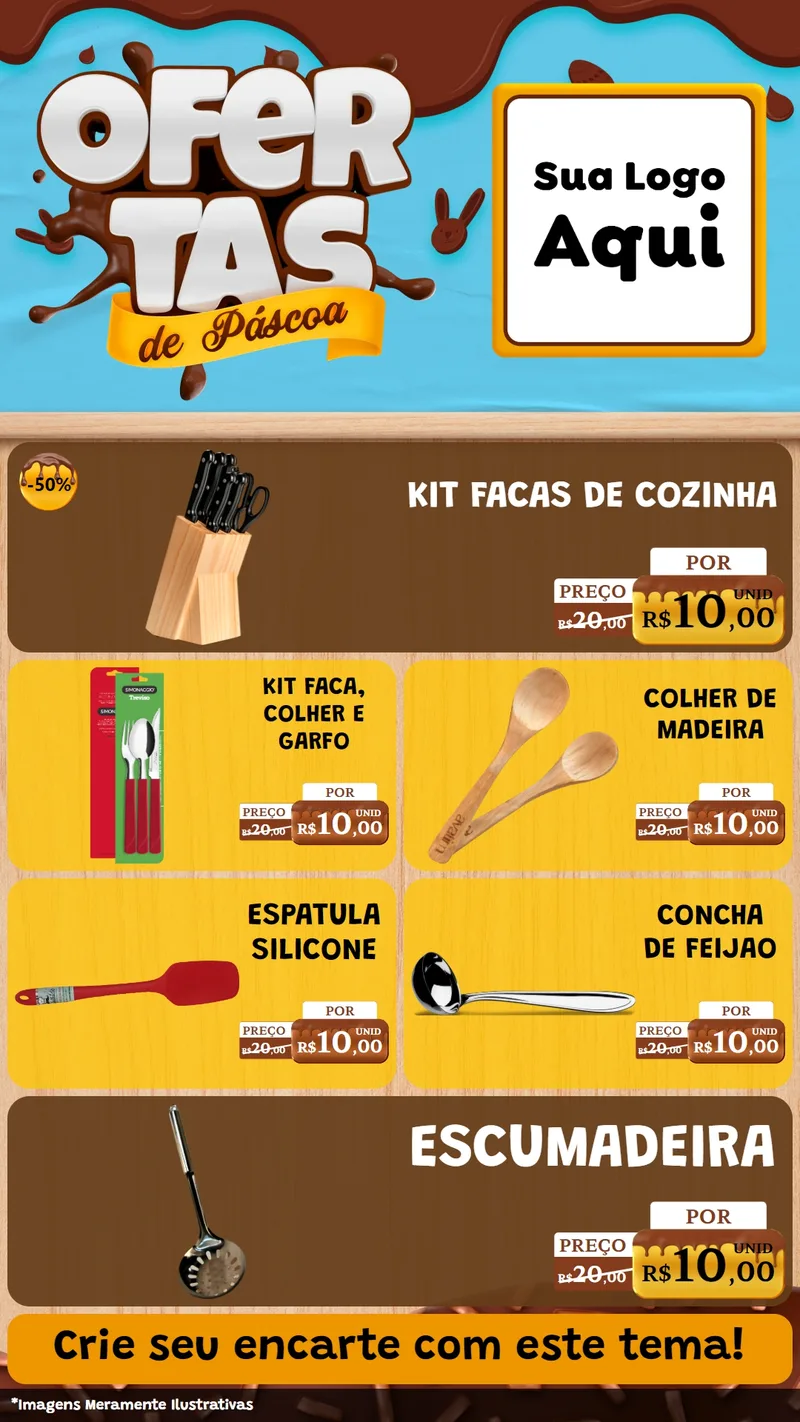 Modelo de TV para TV Vertical com o tema Ofertas de Páscoa para Utilidades Domésticas