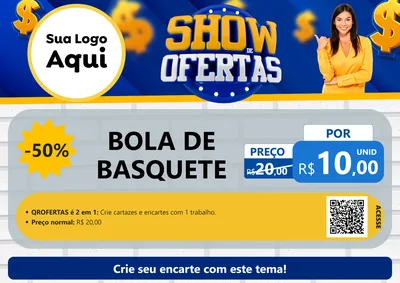 Modelo de Cartaz para Cartaz A4 Horizontal com o tema Show de Ofertas para Artigos Esportivos