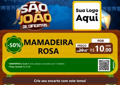 Modelo de Cartaz para Cartaz A4 Horizontal com o tema São João Ofertas Imbatíveis! - Junina para Bebês