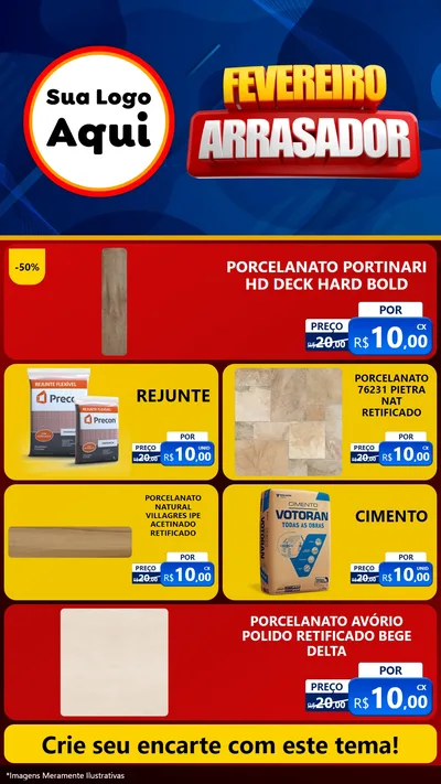 Modelo de TV para TV Vertical com o tema Fevereiro Arrasador para Pisos e revestimentos