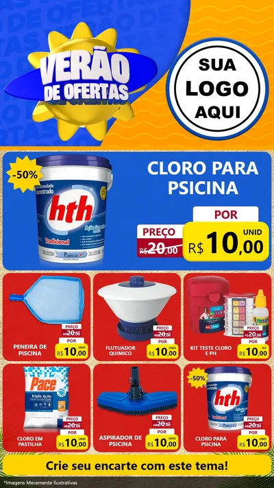 Modelo de Rede Social para Stories com o tema Verão de Ofertas para Produtos para Piscina