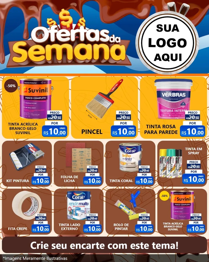 Modelo de Rede Social para Feed Instagram com o tema Ofertas da Semana - Páscoa para Tintas e Ferramentas