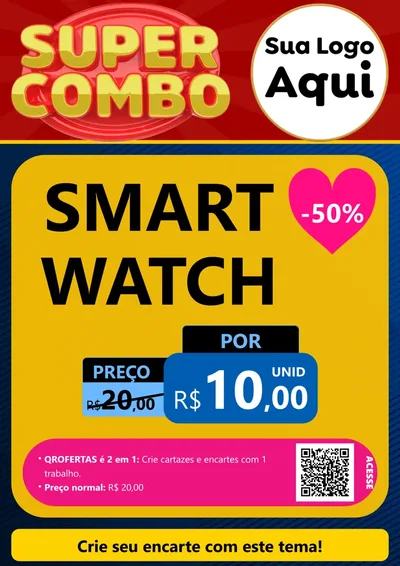Modelo de Cartaz para Cartaz A4 Vertical com o tema Super Combo para Informática