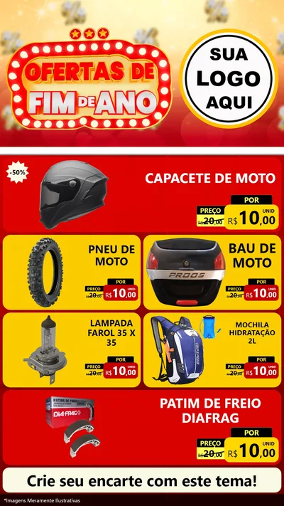 Modelo de TV para TV Vertical com o tema Ofertas de Fim de Ano para Moto peças