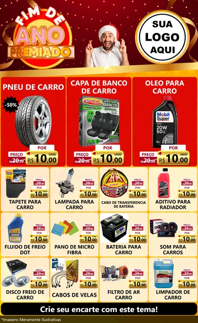 Modelo de Encarte para Encarte Grande com o tema Fim de Ano Premiado para Auto peças