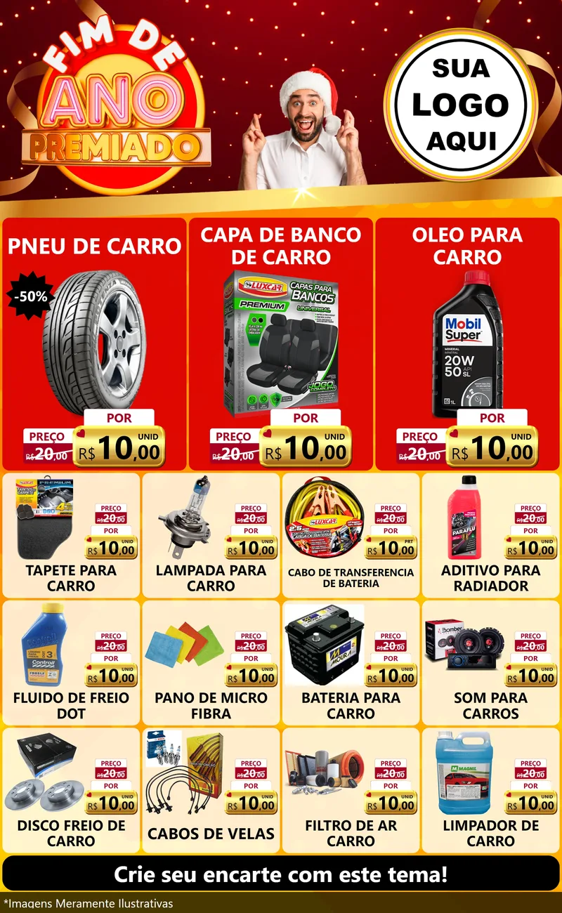 Modelo de Encarte para Encarte Grande com o tema Fim de Ano Premiado para Auto peças